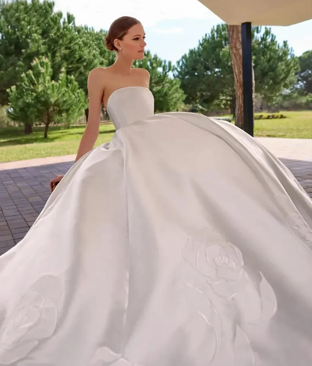 Model wearing a gown by Pronovias