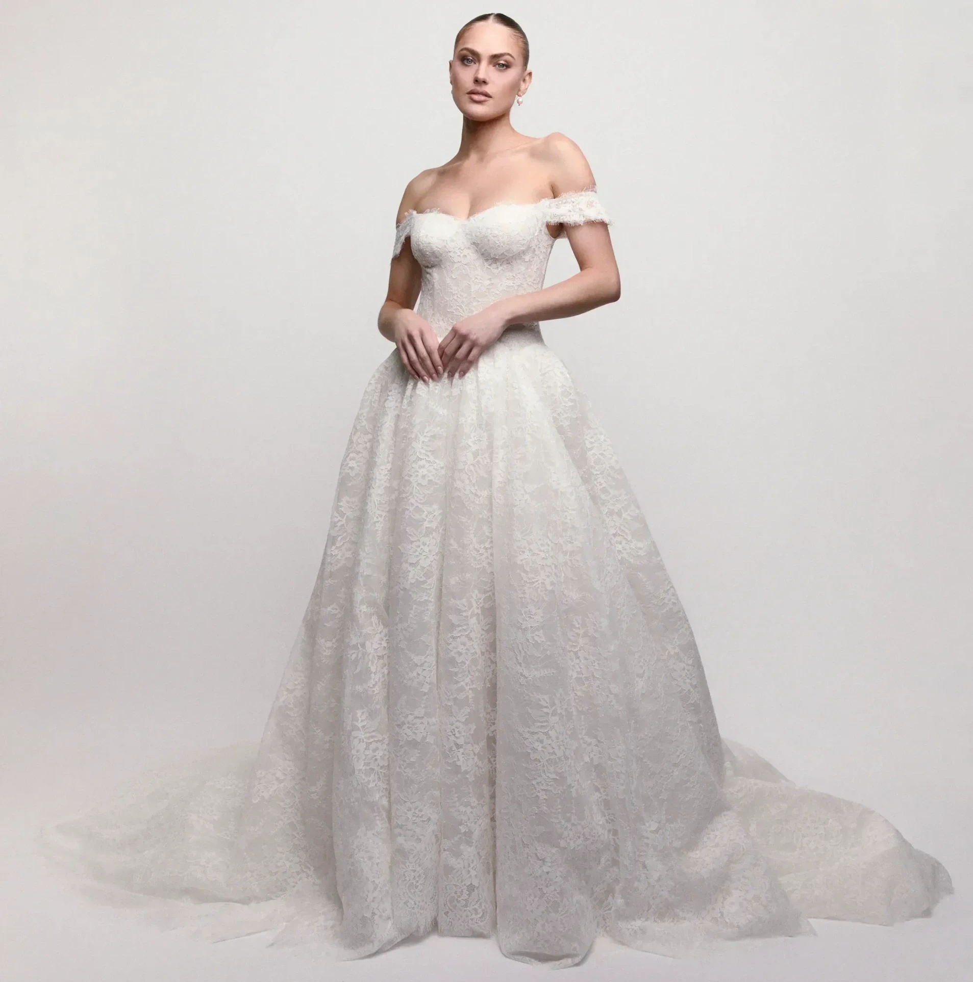 Model wearing a gown by Watters