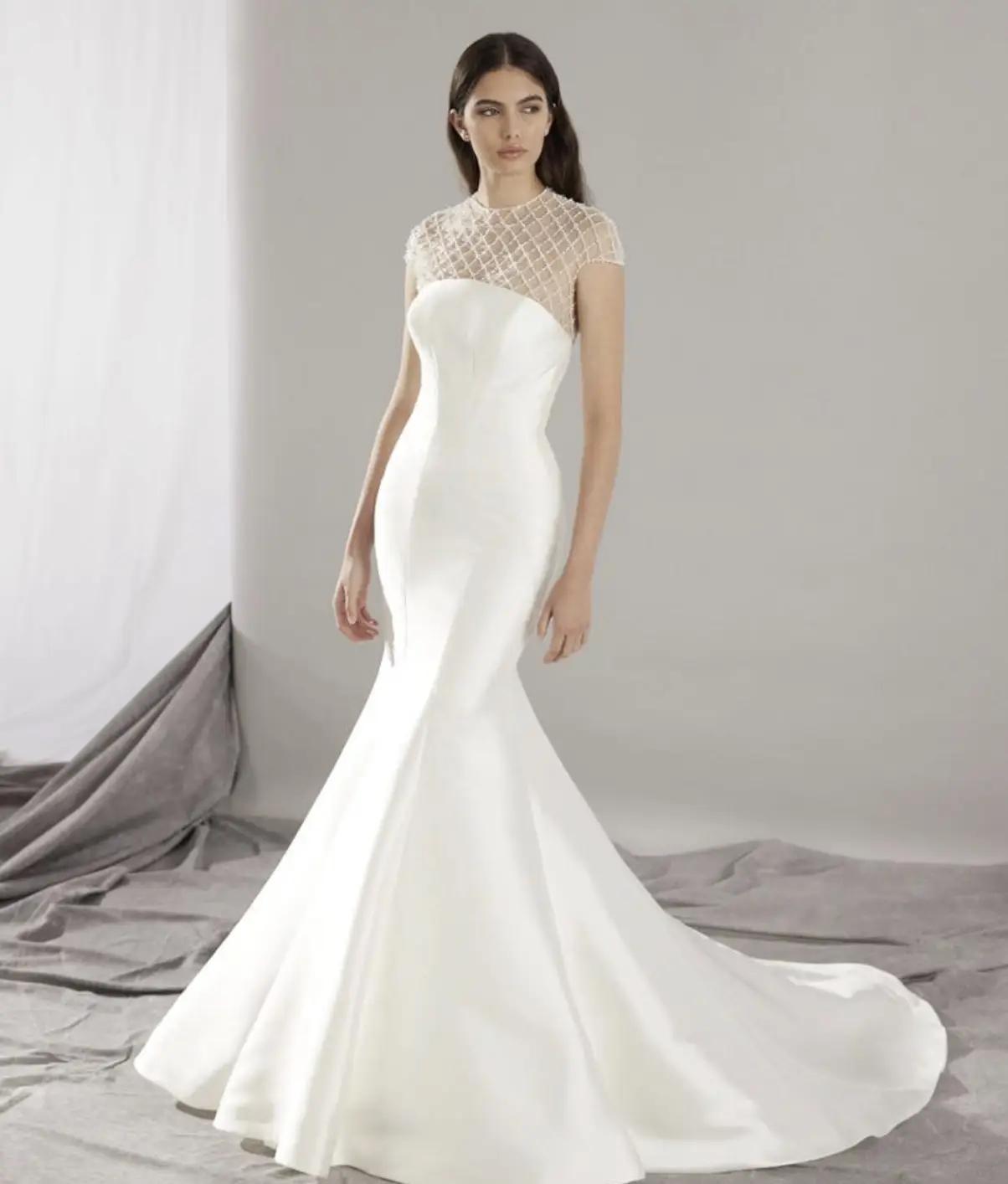 Model wearing a gown by Pronovias