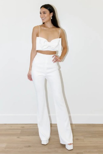 By Watters Sweet Tooth Crop Top #36302 #0 Ivory thumbnail