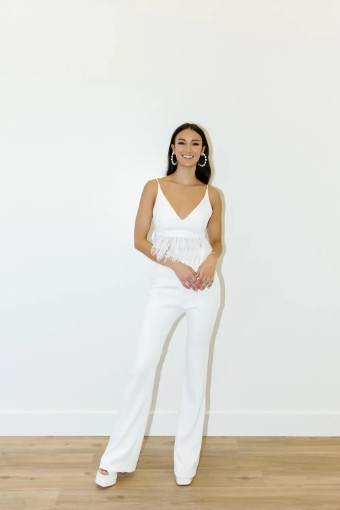 By Watters Marmalade Crop Top #36306 #0 Ivory thumbnail