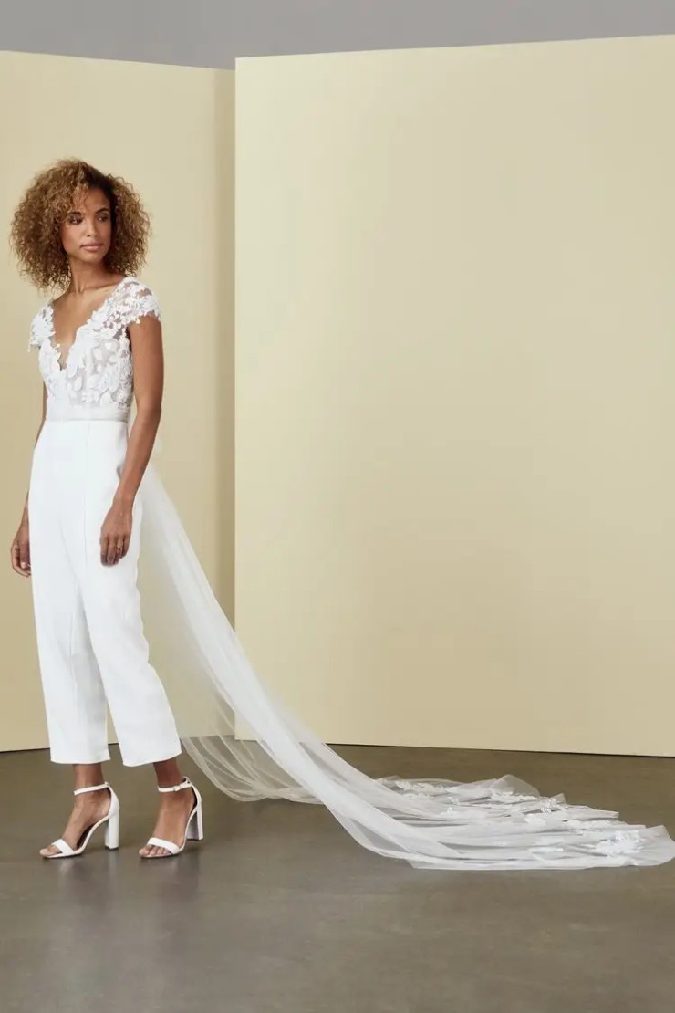 Amsale shop white jumpsuit