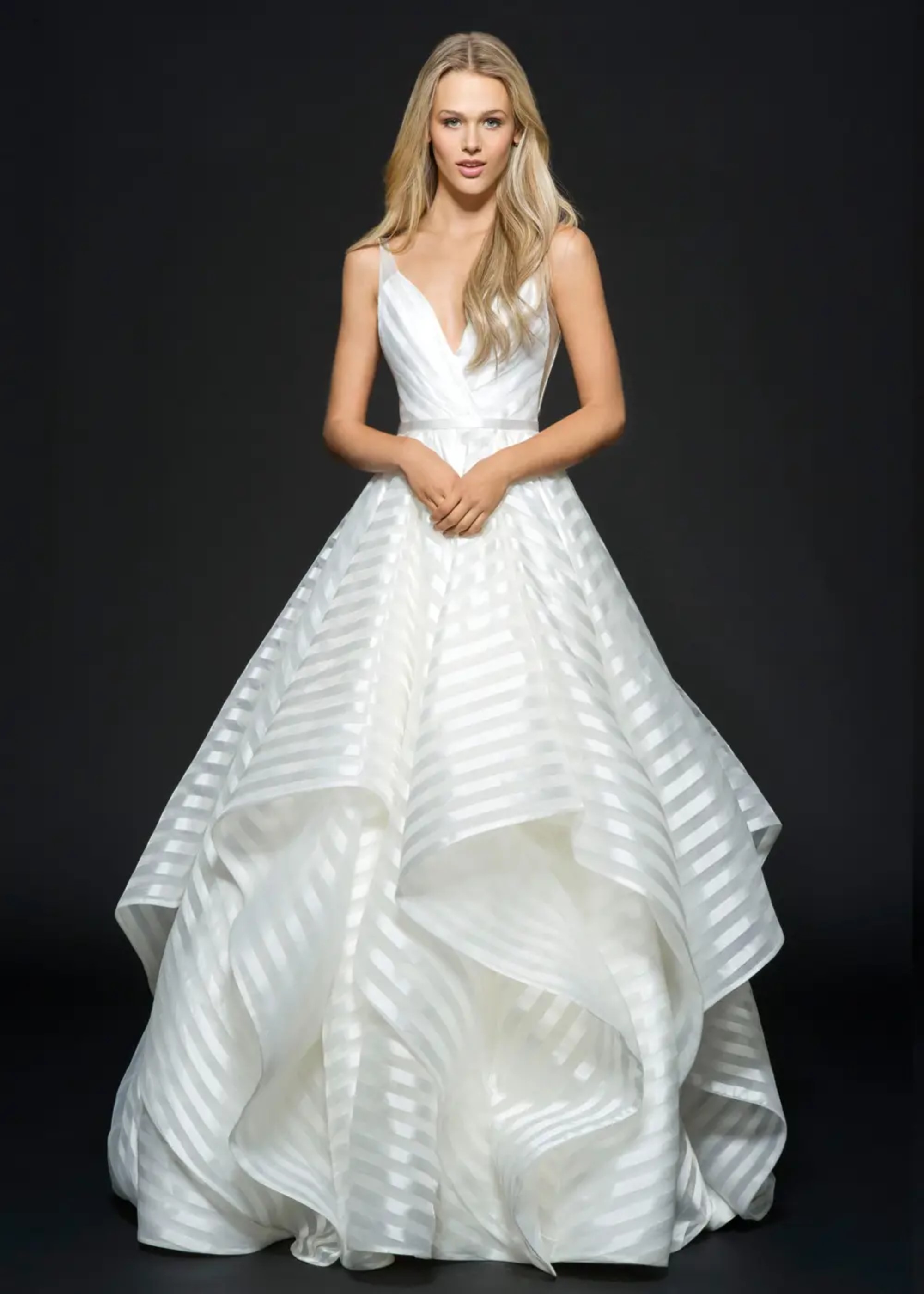 Hayley paige striped wedding gown clearance price